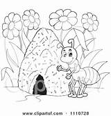 Ant Hill Clipart Outlined Royalty Rf Illustrations Vector sketch template