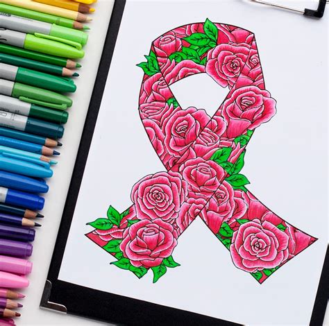 awareness ribbon  coloring page sarah renae clark coloring