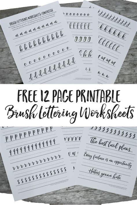 brush lettering worksheets