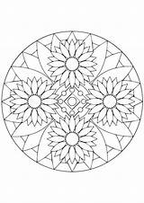 Sunflower Coloring Mandala Pages Parentune Worksheets sketch template