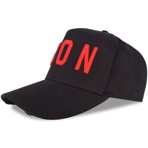 dsquared2 black and red icon baseball cap men from brother2brother uk