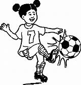 Coloring Soccer Football Playing Pages Kids Girl Play Wecoloringpage Comments Coloringhome Popular sketch template