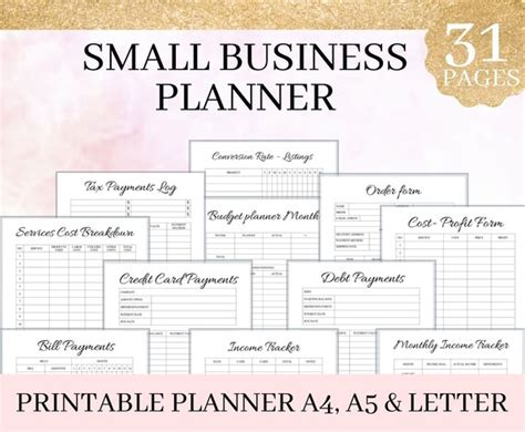 small business planner printable small business planner etsy