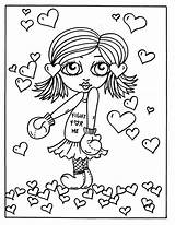 Coloriage Numerique Eenhoorn Paginas Kleurende Drukken Prinses Amoureux Numérique Filles Val Saint Digi Sweethearts sketch template
