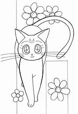 Sailor Moon Coloring Pages Luna Cat Belle Choose Board Artemis Drawing sketch template