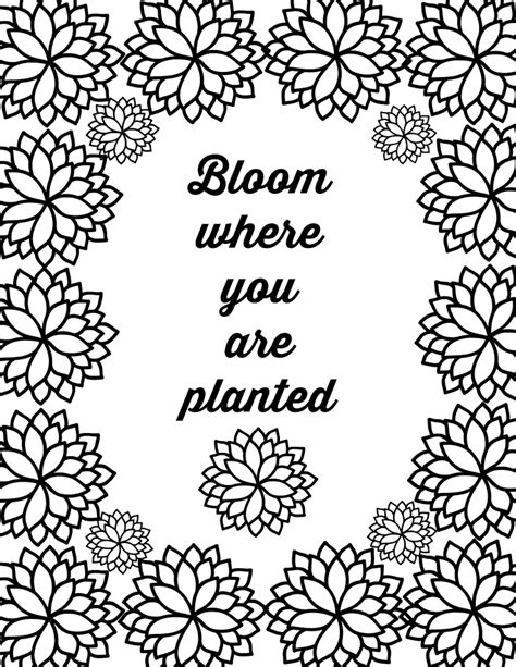 collection  printable flower quote coloring pages quote