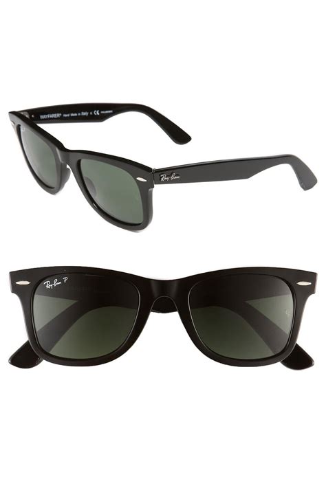Ray Ban Standard Classic Wayfarer 50mm Polarized Sunglasses In Black