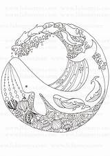 Mandala Coloriage Baleine Lulu Wal Ausmalbilder Mandalas Licorne Malen Coquillage Vague Bleue Farbenfroh Seashell Coeur Malerei Erwachsene Malbuch sketch template