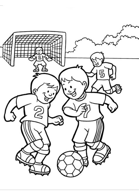 coloring pages kids playing football coloring page