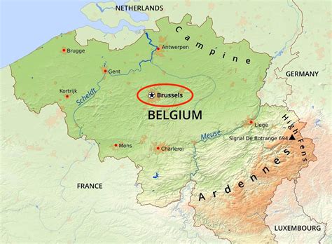 brussel geografische kaart bruxelles geografische kaart belgie
