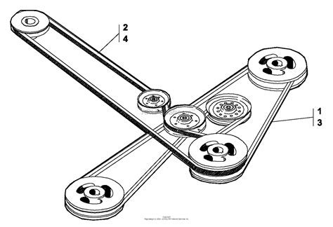 bunton bobcat ryan  es hp bs  side discharge parts diagram  belts cutterdeck