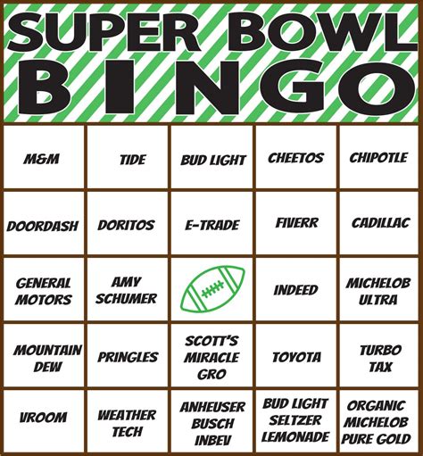 super bowl bingo game  image