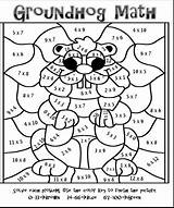 Math Groundhog Multiplication Coloring Worksheets Color Fun Activities Number Grade Pages School Numbers Halloween Multiply Holidays Third Choose Board 2nd sketch template