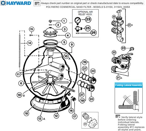 hayward pro series  sand filter ssx xv sx parts