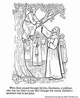 Zacchaeus Coloring Jesus Pages Bible Tree Printables Printable Kids Color Craft Zaccheus Beatitudes School Sunday Clipart Teaches Crafts Climbs Story sketch template