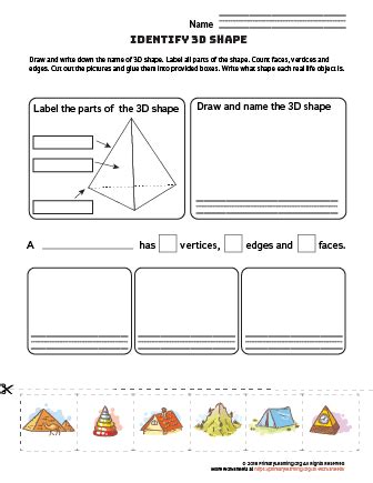 worksheet helps kids learn   shape   pyramid