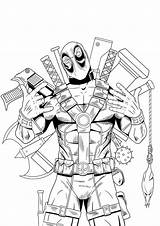 Deadpool Coloring Lego Pages Printable Getcolorings sketch template