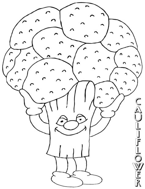 cartoon cauliflower coloring page  print  color