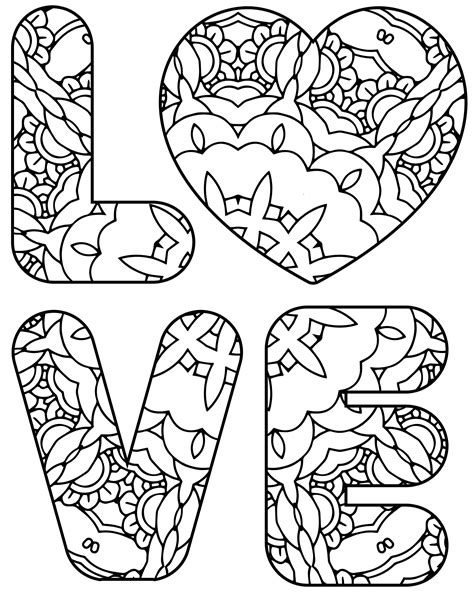 word love coloring pages  getcoloringscom  printable