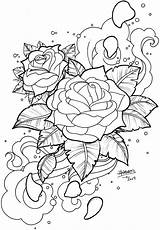 Rose Floating Blumen Pflanzen Zeichnung Malvorlagen Ausmalbilder sketch template