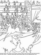 Seurat Coloriage Cirque Pointillisme Colorier Jatte Happyfamilyart sketch template