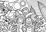 Kebangsaan Diwarna Merdeka Kemerdekaan Sejiwa Sehati Koleksi sketch template