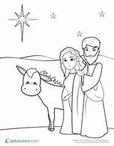 Mary Coloring Joseph Pages Nativity Jesus Christmas Projects School Worksheet Story Baby Visit sketch template
