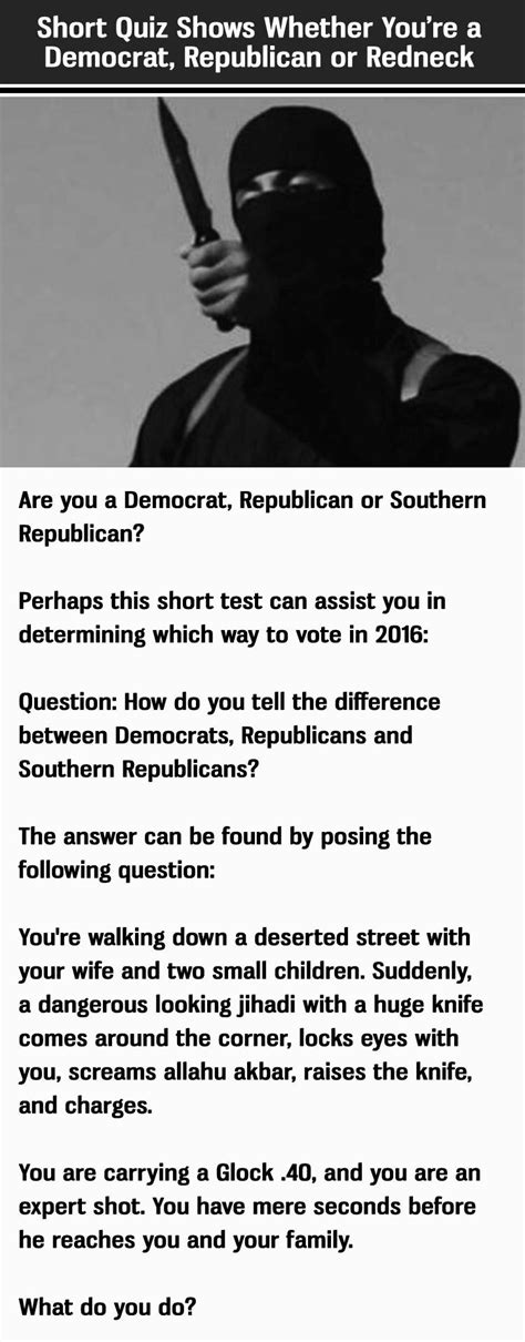 Political Quiz Are You A Democrat Republican Or Redneck