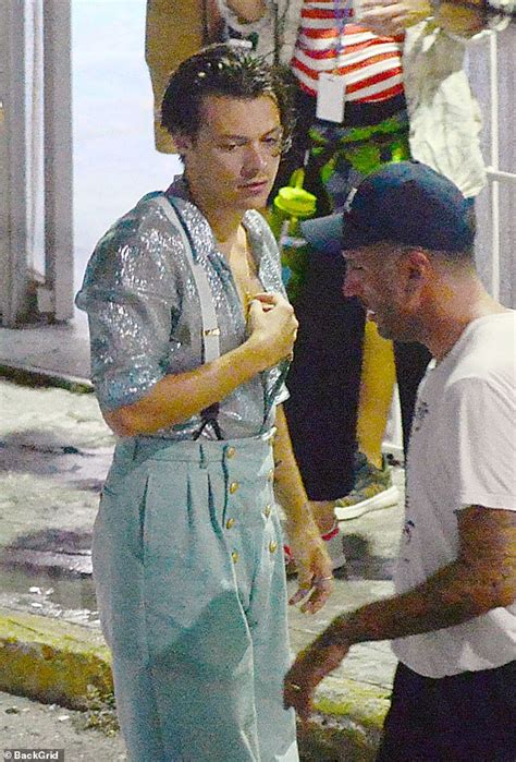 Harry Styles Rocks Glittery Shirt And Flares For Music Video In Mexico
