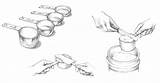 Measuring Cups Spoons Drawing Cup Graduated Ingredient Nesting Measurement Getdrawings Cooking sketch template