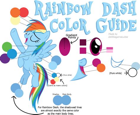 rainbow dash color guide colors  hubworld  istilllikegamecubes