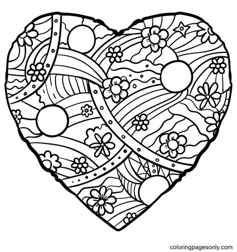 world   heart coloring page  printable coloring pages