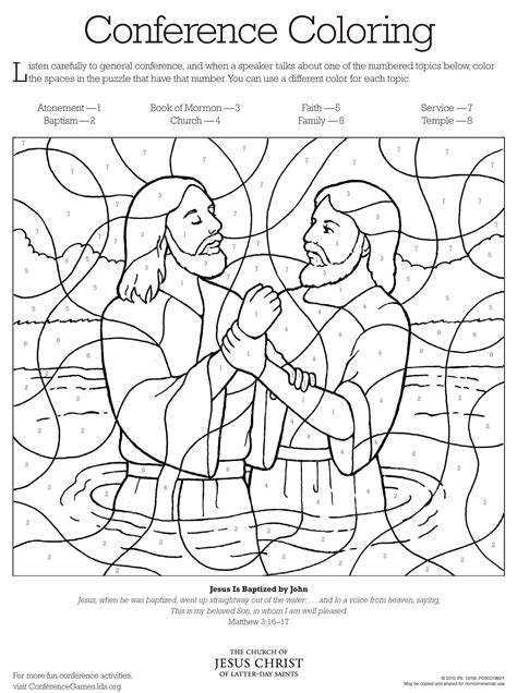 conference coloring page  lds lesson ideas general conference