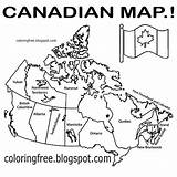 Canada Coloring Drawing Map Printable Pages Kids Color Canadian Flag City Paintingvalley Scotia Nova Drawings sketch template