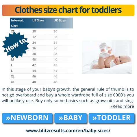 baby size chart clothes  age  height  boys girls