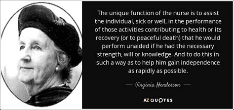 virginia henderson quote  unique function   nurse