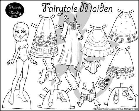 printable paper doll coloring pages  printable