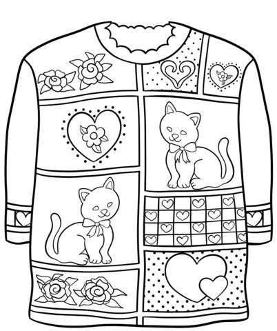 sweater  christmas pattern coloring page  printable coloring