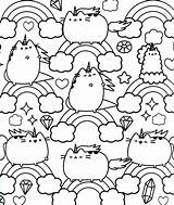 Unicorn Pusheen sketch template