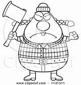 Lumberjack Angry Clipart Chubby Female Male Coloring Cartoon Thoman Cory Vector Outlined Royalty Clipartof sketch template