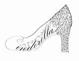 Cinderella Slipper Glass Drawing Coloring Shoe Slippers Getdrawings Clipartmag sketch template