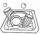 Clipart Dishes Dishwasher Dirty Clean Sink Cliparts Library sketch template