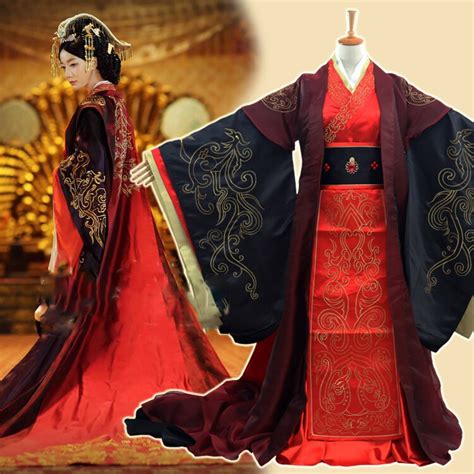 Traditional Han Dynasty Empress Embroidery Red Wedding Hanfu For Tv