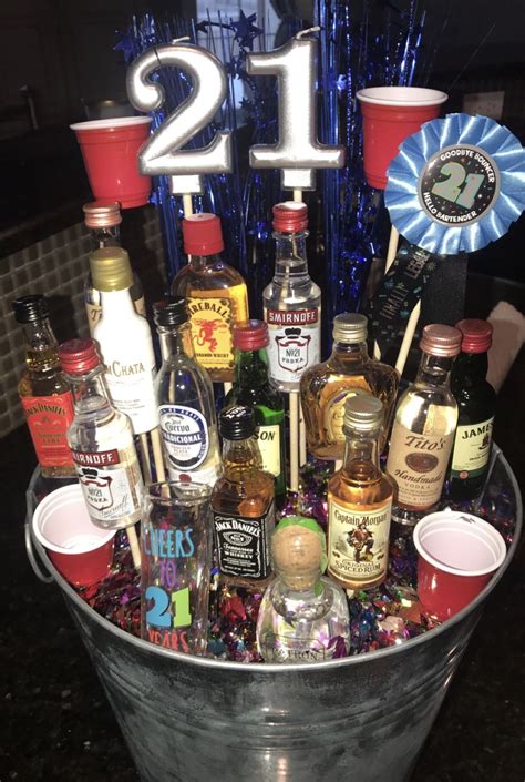 st birthday st birthday basket guys boyfriend alcohol diy