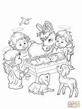 Coloring Pages Nativity Scene Angels Christmas Animals Angel Precious Moments Baby Printable Adult Cute Jesus Shepherds Color Search Animal Colouring sketch template