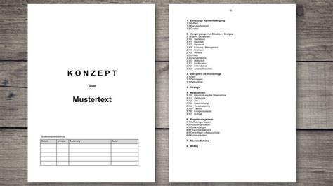 konzept vorlage im word format muster vorlagech