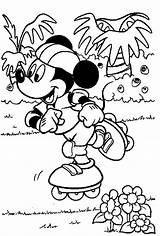 Mickey Mouse Coloring Skating Disney Pages 6a Characters Print sketch template