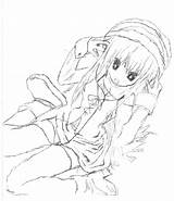 Girl Headphones Anime Drawing Sketch Getdrawings Coloring Template sketch template