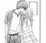 Kiss Anime Kissing Drawing Manga Romance Drawings sketch template