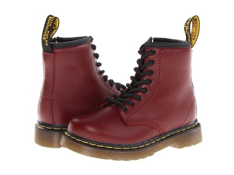 dr martens kids collection brooklee  eye boot toddler kids shoes cherry red softy